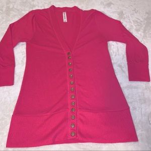 🌺 3 / $15 🌺 Pink Copper Metal Button up Cardigan